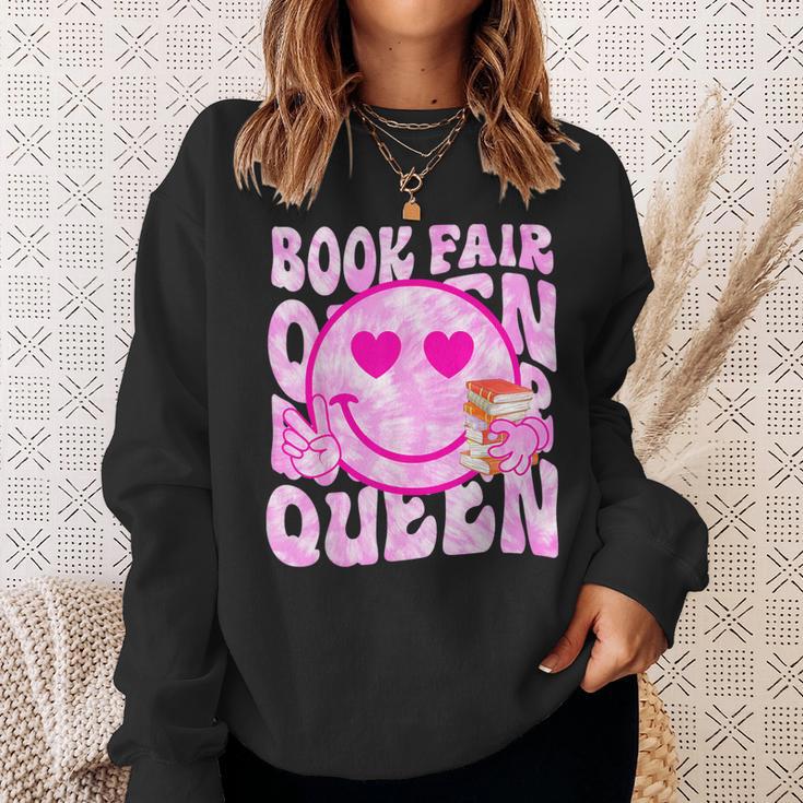 Library Book Fair Queen Vibe Groovy Tie Dye School Reading Sweatshirt Gifts for Her Library Book Fair Queen Vibe Groovy Tie Dye School Reading Sweatshirt Gifts for Her
