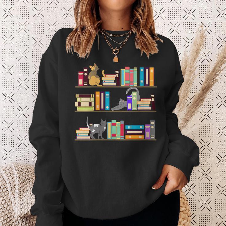 Library Cats Kittens Reader Book Lovers Pet Shelf Sweatshirt Gifts for Her Library Cats Kittens Reader Book Lovers Pet Shelf Sweatshirt Gifts for Her