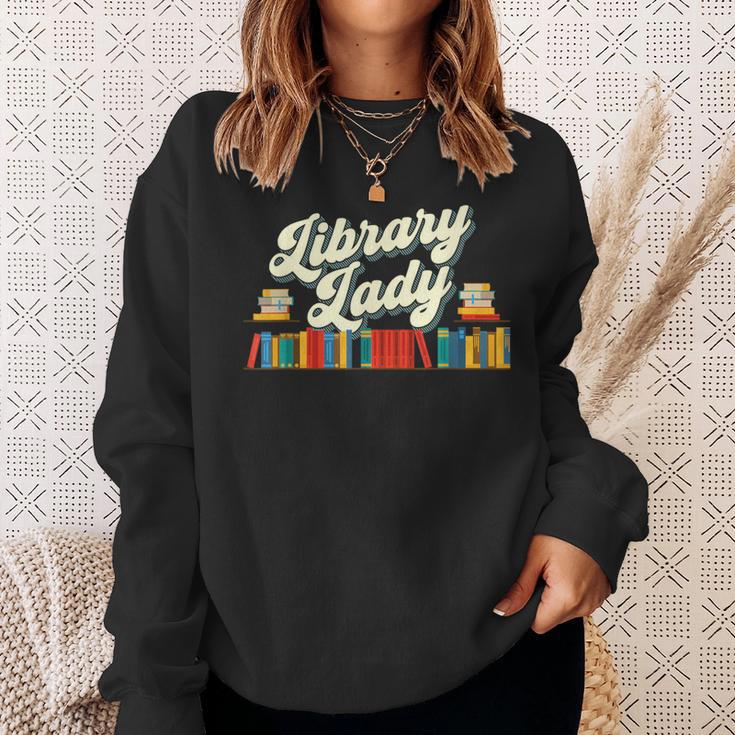 Library Lady School Librarian Cataloger Books Book Lover Sweatshirt Gifts for Her