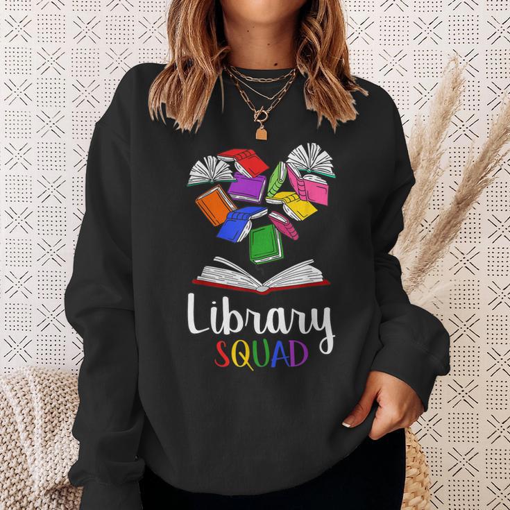 Library Squad School Librarian Bookworm Book Lover Teacher For Men Women Kids Sweatshirt Gifts for Her