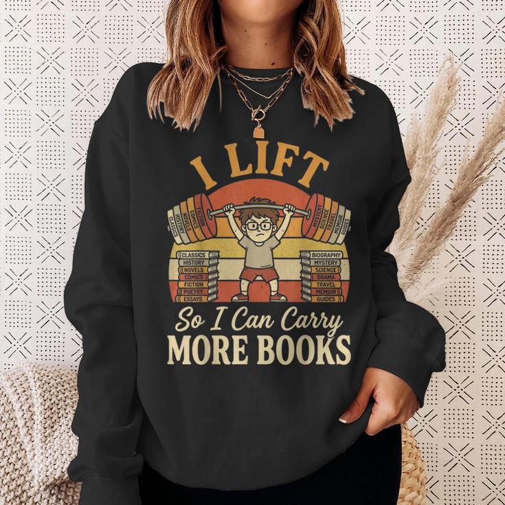 I Lift So I Can Carry More Book Lover Reader Gym Reading Sweatshirt Gifts for Her