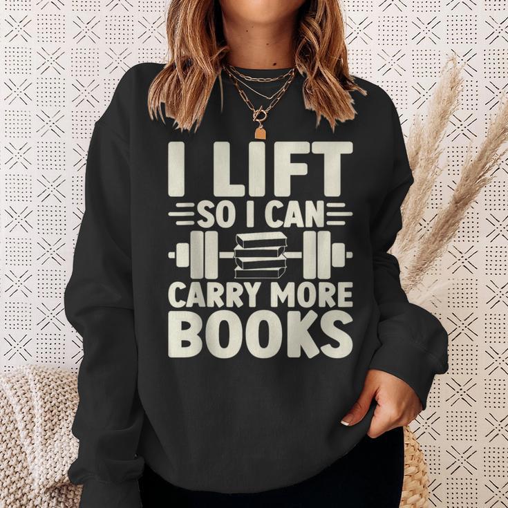 I Lift So I Can Carry More Books Gym Weightlifting Sweatshirt Gifts for Her