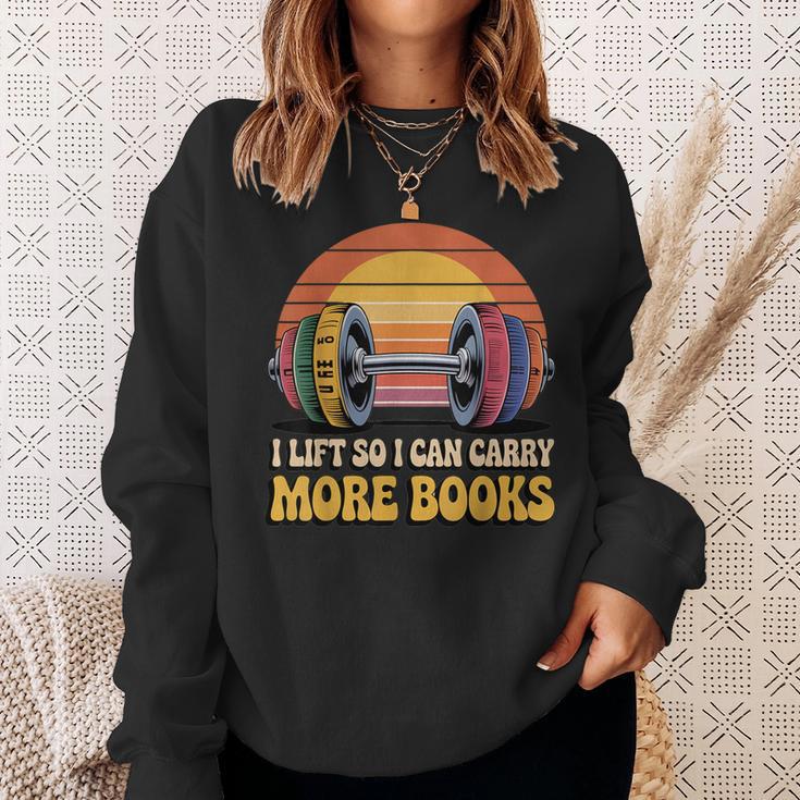 I Lift So I Can Carry More Books Reading Humor Workout Sweatshirt Gifts for Her