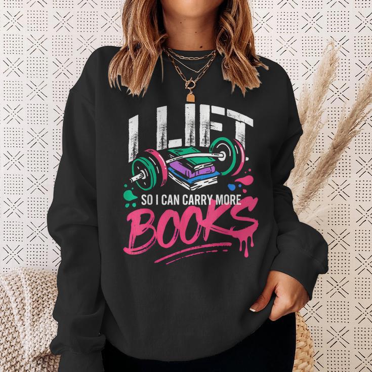 I Lift So I Can Carry More Books Reading Reader Workout Gym Sweatshirt Gifts for Her