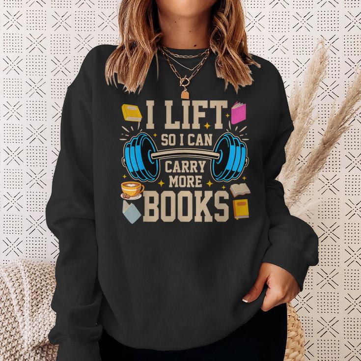I Lift So I Can Carry More Books Reading Reader Workout Sweatshirt Gifts for Her