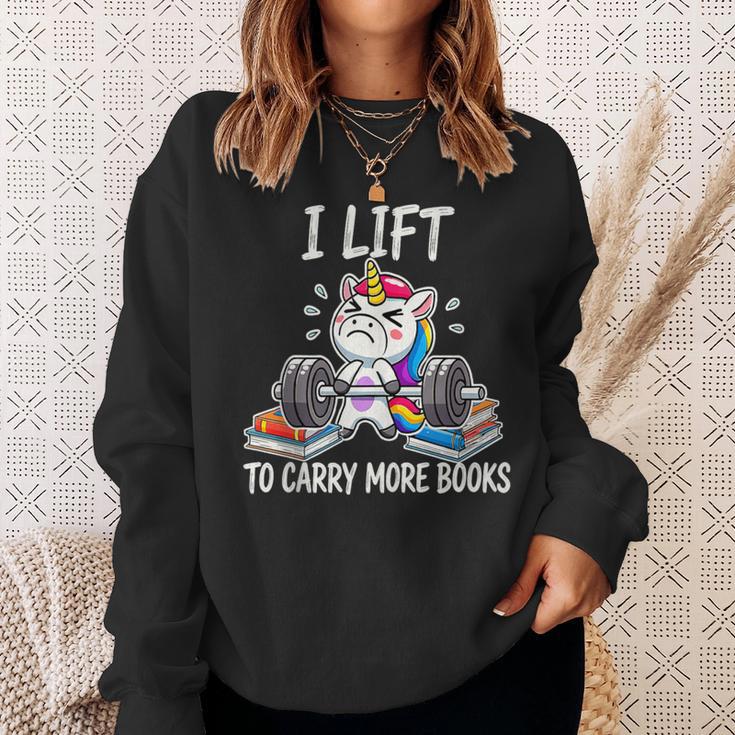 Lifting To Hold More Books Deadlift Unicorn Reader Workout Sweatshirt Gifts for Her Lifting To Hold More Books Deadlift Unicorn Reader Workout Sweatshirt Gifts for Her
