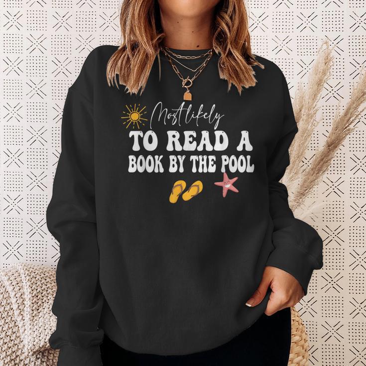 Most Likely To Read a Book By The Pool Sweatshirt Gifts for Her
