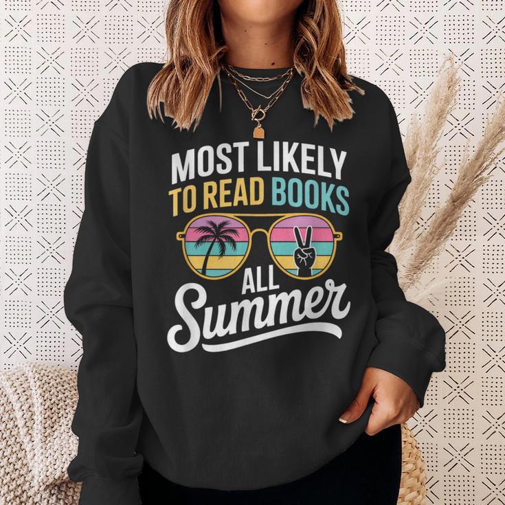 Most Likely To Read Books All Summer Reading Sweatshirt Gifts for Her