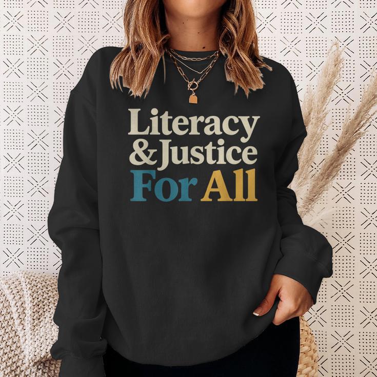 Literacy Justice For All Stop Book Banning Protect Librarian Sweatshirt Gifts for Her Literacy Justice For All Stop Book Banning Protect Librarian Sweatshirt Gifts for Her