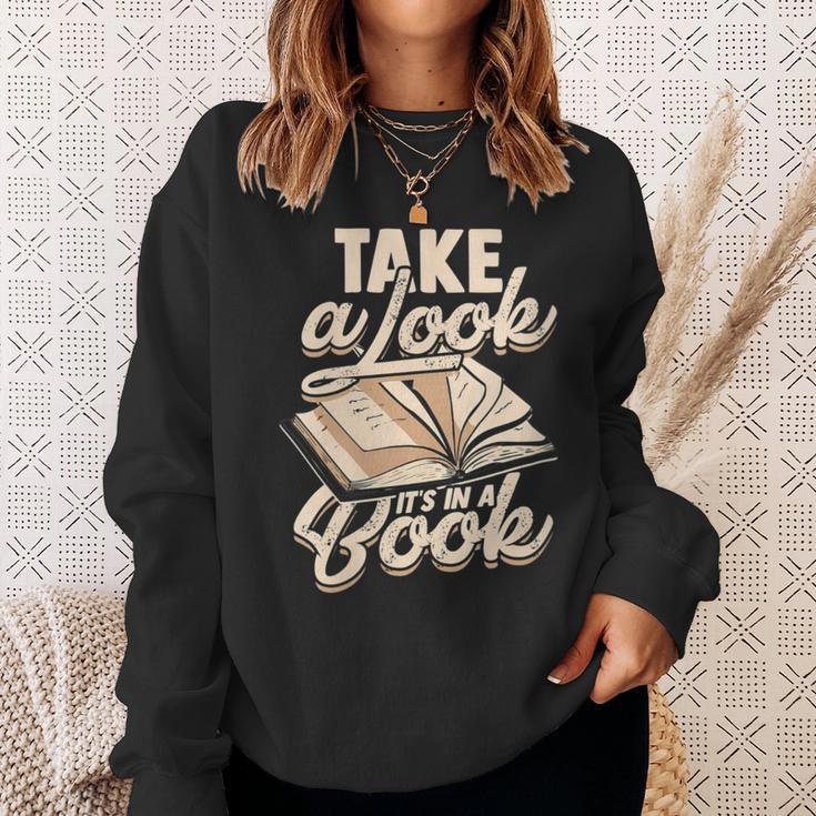 Take a Look It's In a Book Author History Reading Sweatshirt Gifts for Her