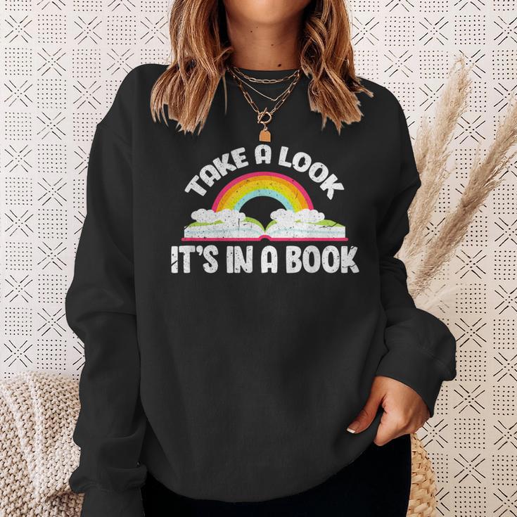 Take A Look It's In A Book Bookworm Reading Sweatshirt Gifts for Her