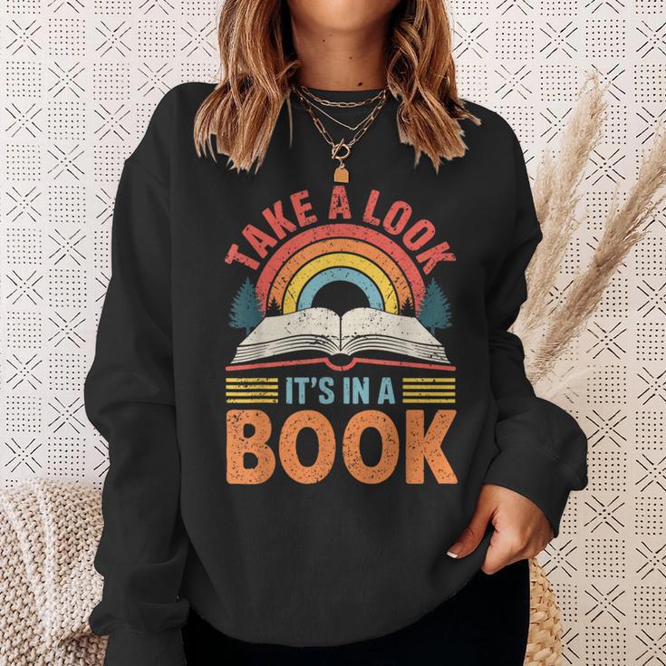 Take A Look It's In A Book Retro Reading Book Lover Sweatshirt Gifts for Her Take A Look It's In A Book Retro Reading Book Lover Sweatshirt Gifts for Her