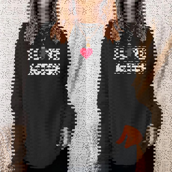 I Love Acton マッチング ガールフレンド&ボーイフレンド アクトン名 長袖tシャツ スウェットシャツ 彼女への贈り物