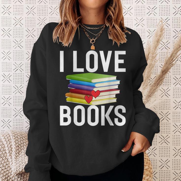 I Love Books Librarian Sweatshirt Gifts for Her