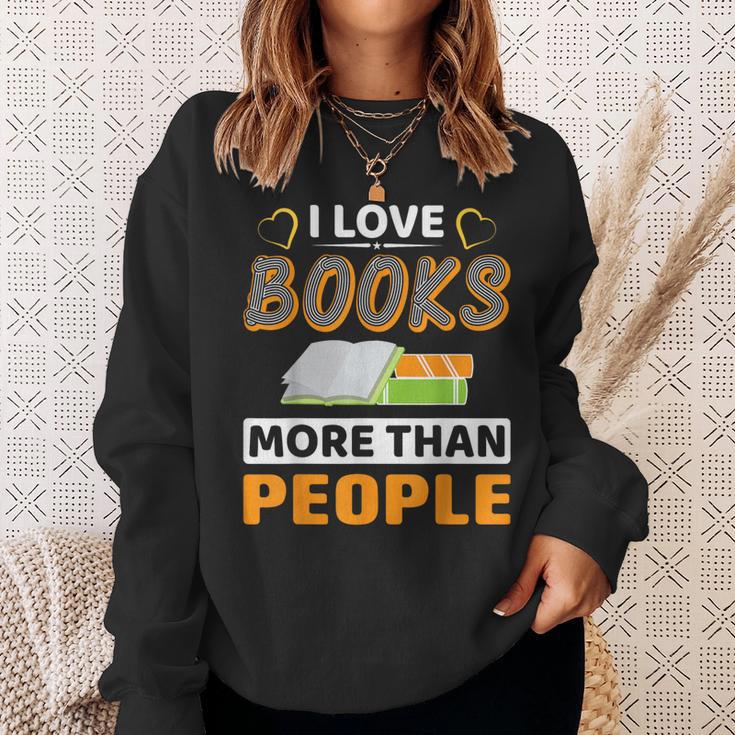 I Love Books More Than People Library Book Lover Sweatshirt Gifts for Her I Love Books More Than People Library Book Lover Sweatshirt Gifts for Her