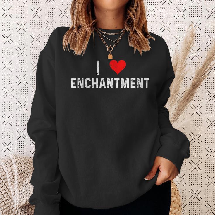 I Love Enchantment Heart Romance Love Lovers Books Novels Sweatshirt Gifts for Her