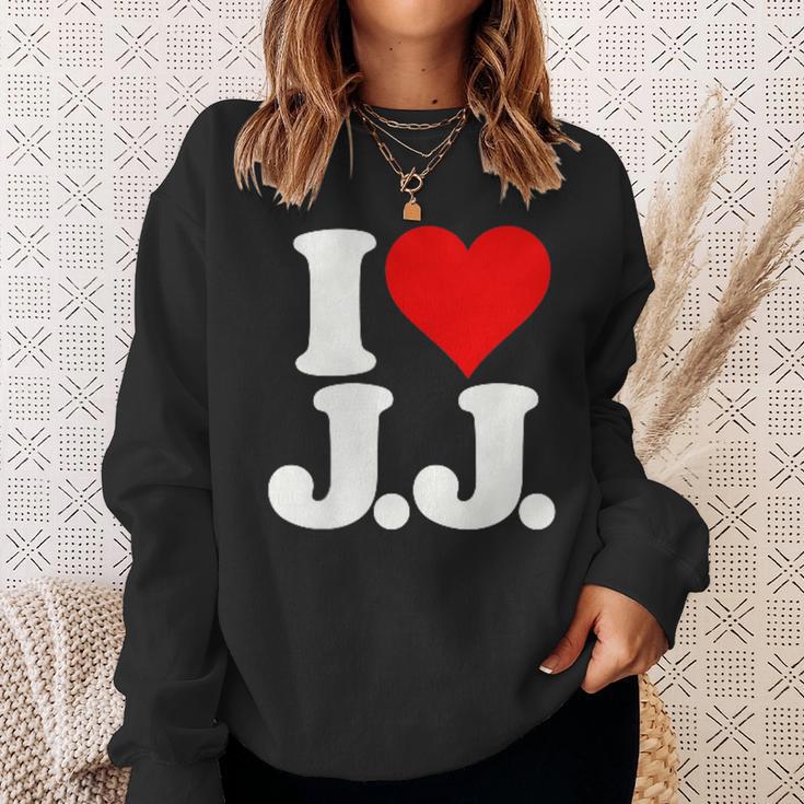 I Love Heart JJ Jj J J イニシャル スウェットシャツ 彼女への贈り物
