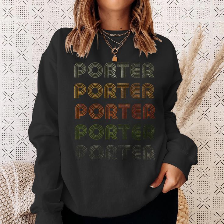 Love Heart Porter グランジビンテージスタイル ブラック ポーター 長袖tシャツ スウェットシャツ 彼女への贈り物