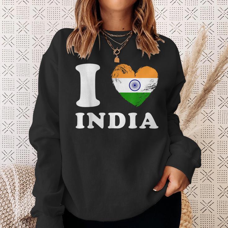 I Love India ハートフラッグインド スウェットシャツ 彼女への贈り物