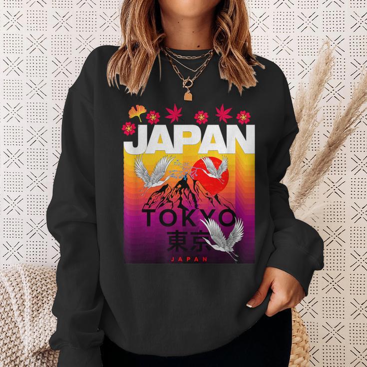 I Love Japan Culture Cool Japanunset Red-Crowned Crane スウェットシャツ 彼女への贈り物