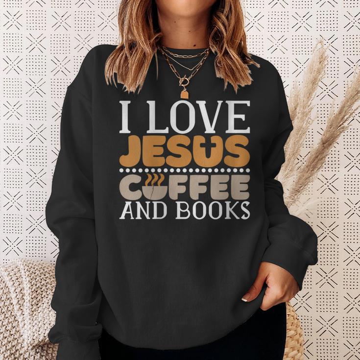 I Love Jesus Coffee And Books Jesus Is King Christ God Sweatshirt Gifts for Her I Love Jesus Coffee And Books Jesus Is King Christ God Sweatshirt Gifts for Her