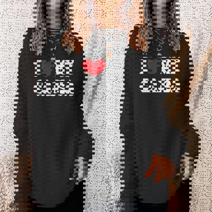 I Love My Cajsa アイ・ラブ・マイ・カジサ 長袖tシャツ スウェットシャツ 彼女への贈り物