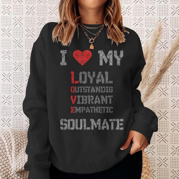 I Love Myoulmate ソウルメイトが大好き ソウルメイトへの愛を込めて スウェットシャツ 彼女への贈り物