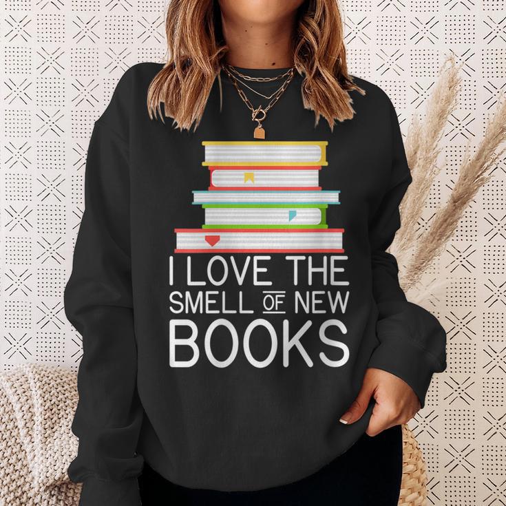 I Love The Smell Of New Books Book Lover Sweatshirt Gifts for Her