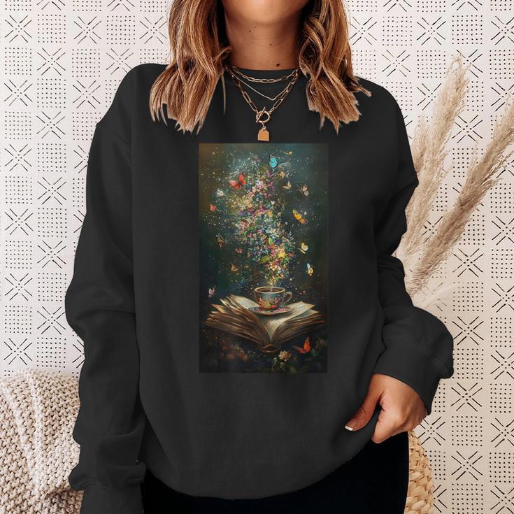 Magical Book Floral Coffee Books Nature Fantasy Sweatshirt Gifts for Her Magical Book Floral Coffee Books Nature Fantasy Sweatshirt Gifts for Her