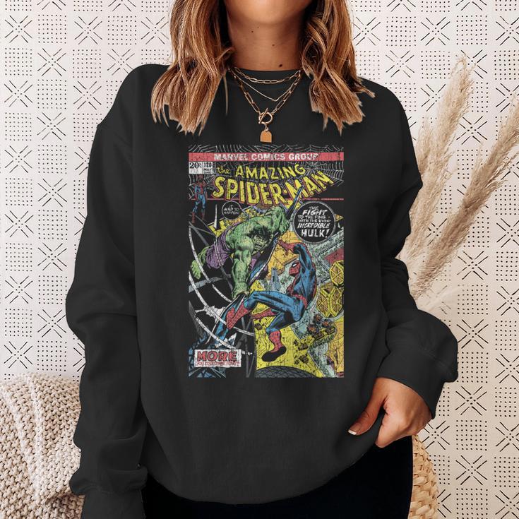 Marvel Comics Spider-Man And Hulk Retro Comic Book Cover Sweatshirt Gifts for Her