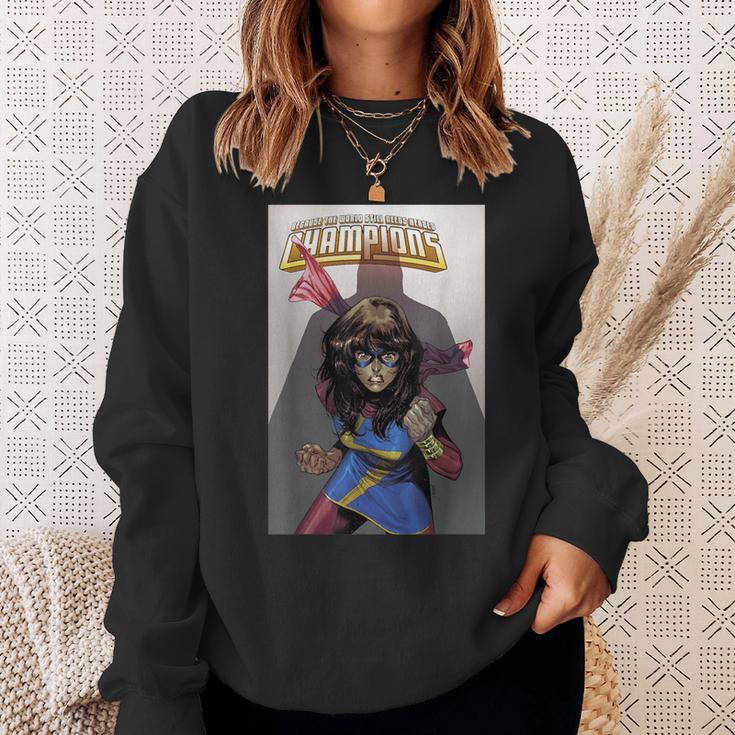 Marvel Comixology Champions Ms Marvel Comic Book Cover Sweatshirt Gifts for Her