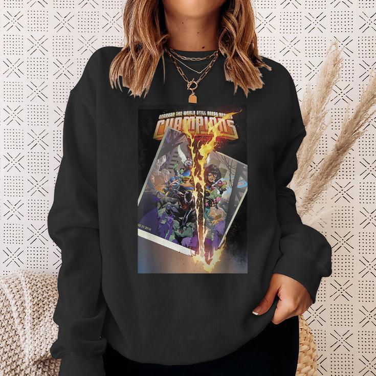 Marvel Comixology Champions Unlimited Comic Book Cover Sweatshirt Gifts for Her