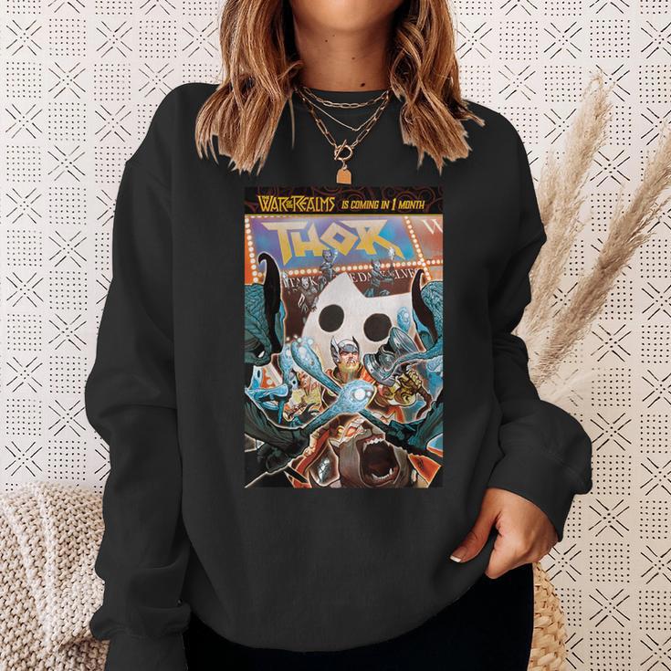 Marvel Comixology Thor Theater Comic Book Cover Sweatshirt Gifts for Her