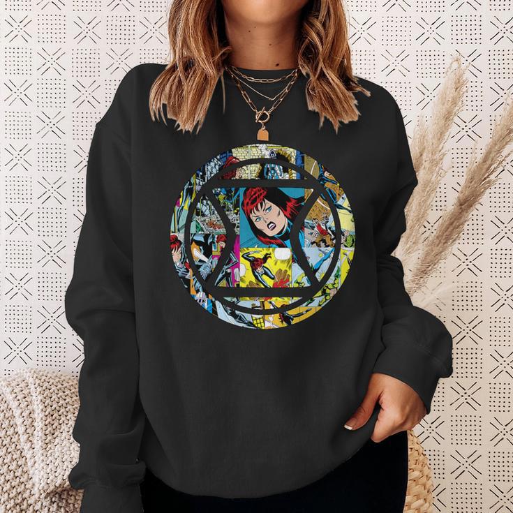 Marvel Widow Retro Comic Book Filled Spy Icon Sweatshirt Gifts for Her