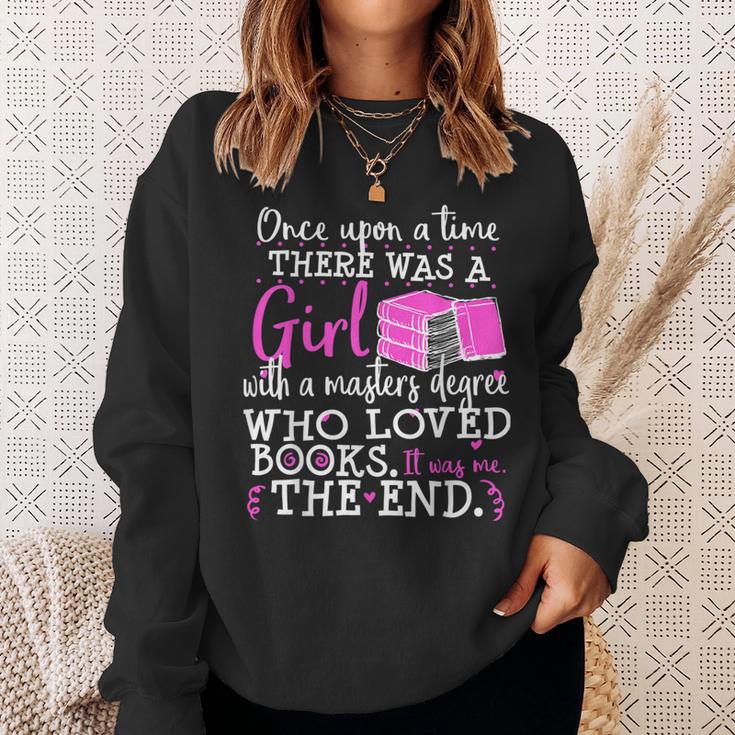 Masters Degree Graduation Book Lover Nerd Reader Geek Sweatshirt Gifts for Her