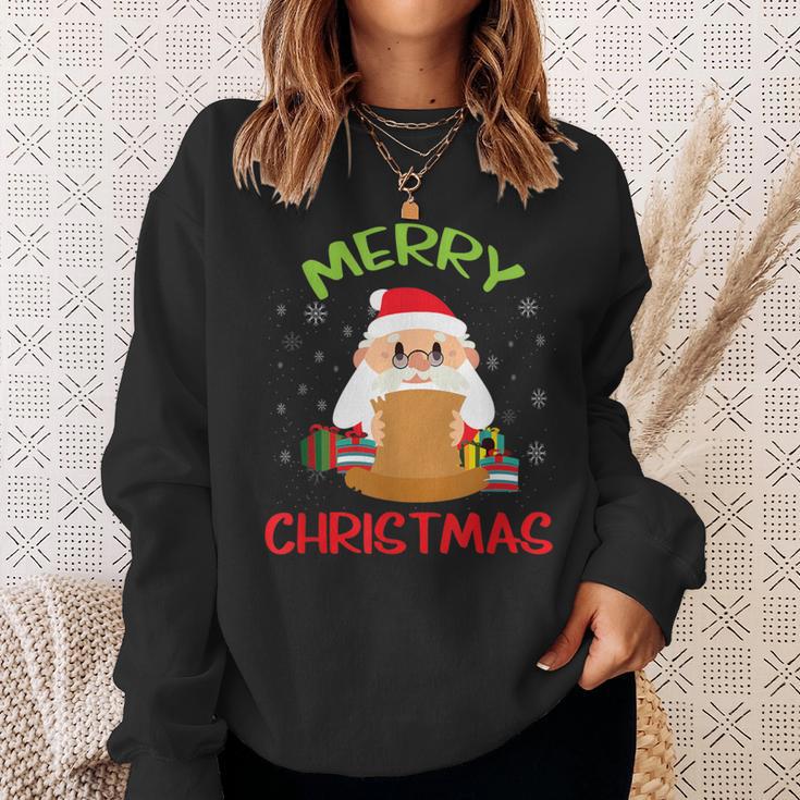 Merry Christmas Book Reading Santa Claus Xmas Book Reader Sweatshirt Gifts for Her