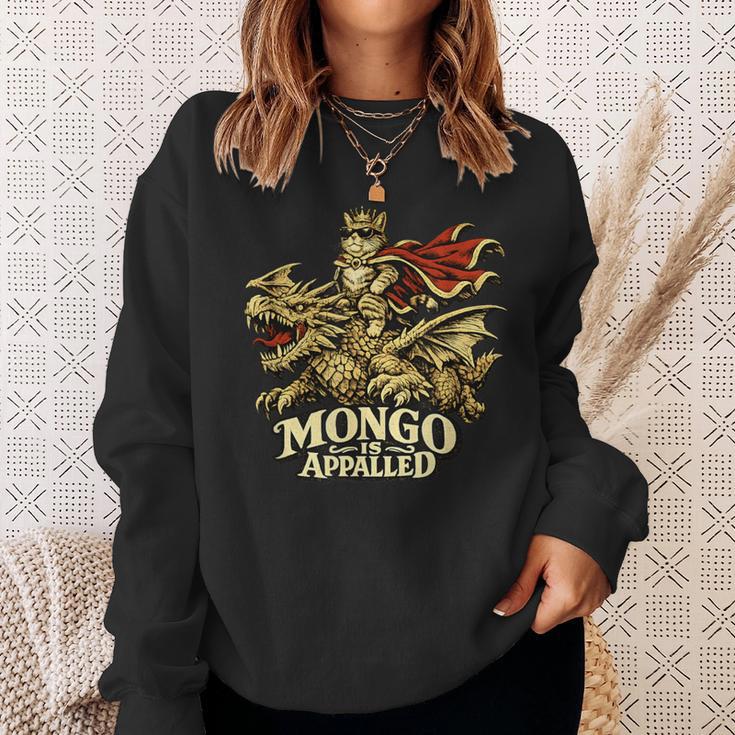 Mongo Is Appalled Princess Cat Riding Dinosaur Book Lover Sweatshirt Gifts for Her