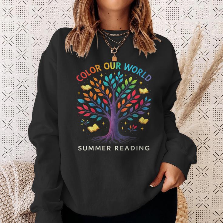 Mystical Tree Color Our World Summer Reading Books Sweatshirt Gifts for Her