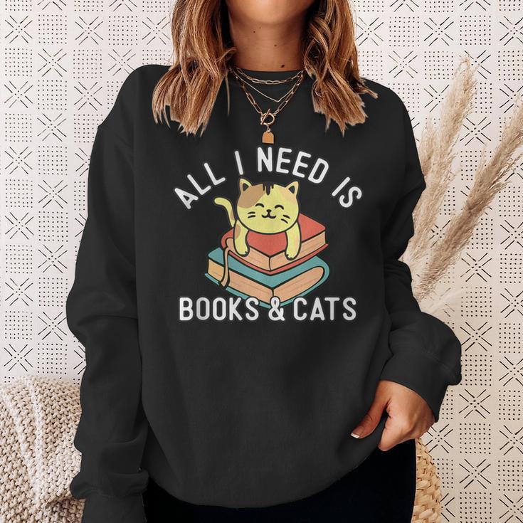 All I Need Is Books And Cats Mom Who Loves Reading Cat Lover Sweatshirt Gifts for Her All I Need Is Books And Cats Mom Who Loves Reading Cat Lover Sweatshirt Gifts for Her