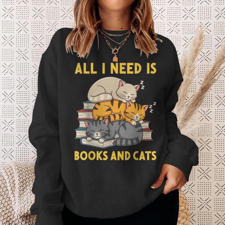 All I Need Is Books And Cats Sweatshirt Gifts for Her