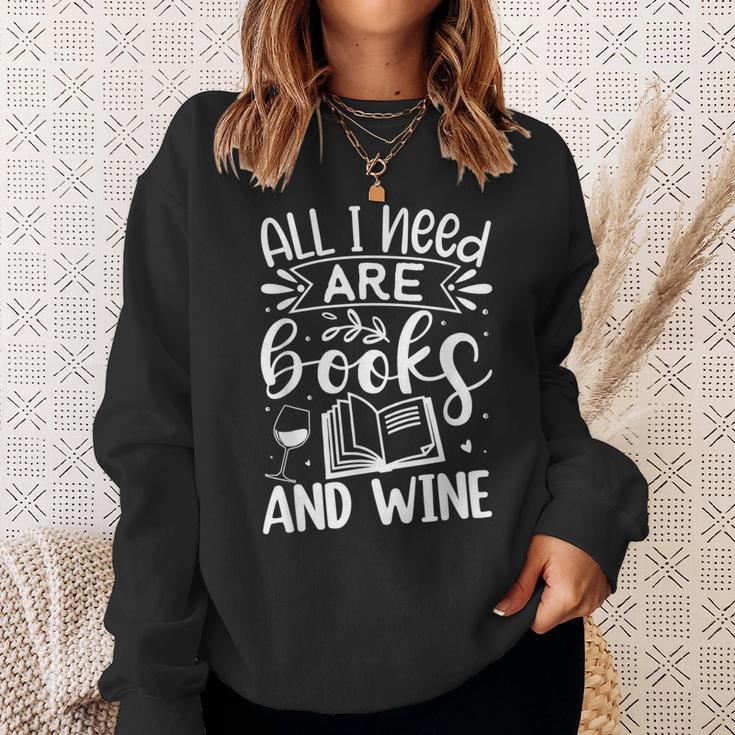 All I Need Are Books And Wine Cute Reading Sweatshirt Gifts for Her All I Need Are Books And Wine Cute Reading Sweatshirt Gifts for Her