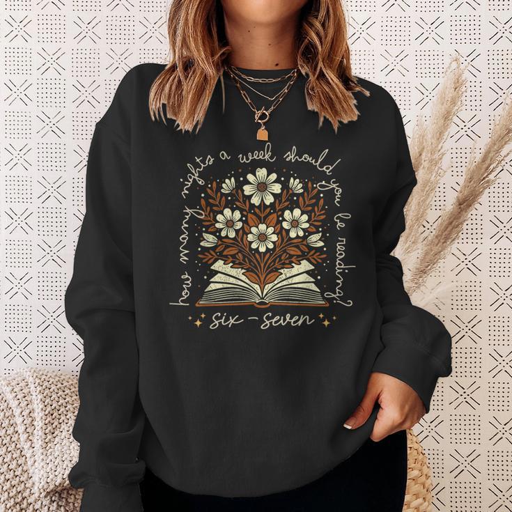 How Many Nights Reading 67 English Teacher Floral Book Lover Sweatshirt Gifts for Her How Many Nights Reading 67 English Teacher Floral Book Lover Sweatshirt Gifts for Her