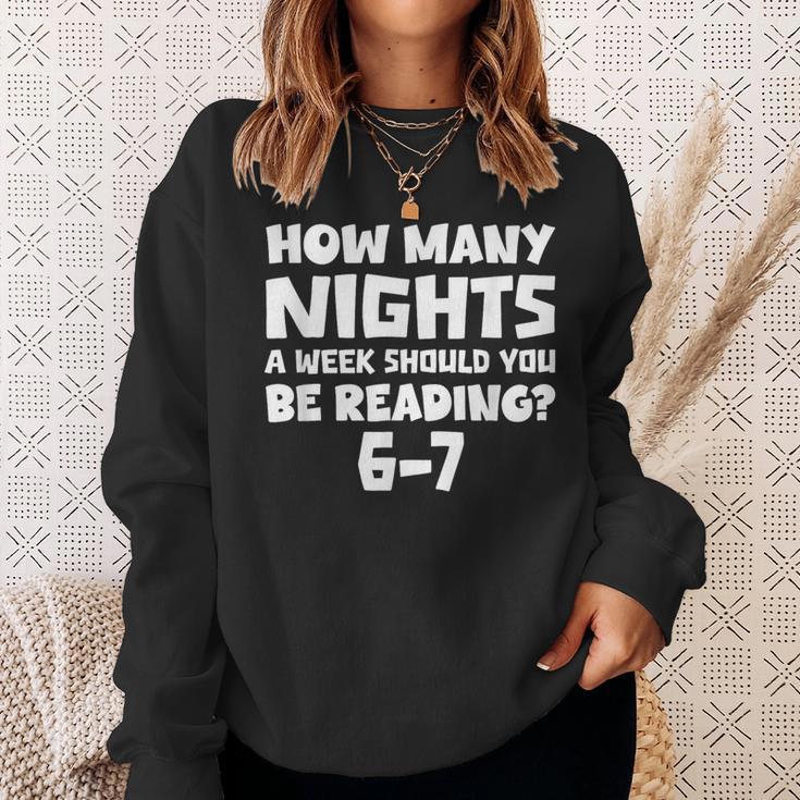 How Many Nights A Week Should You Be Reading 6-7 Book Lover Sweatshirt Gifts for Her