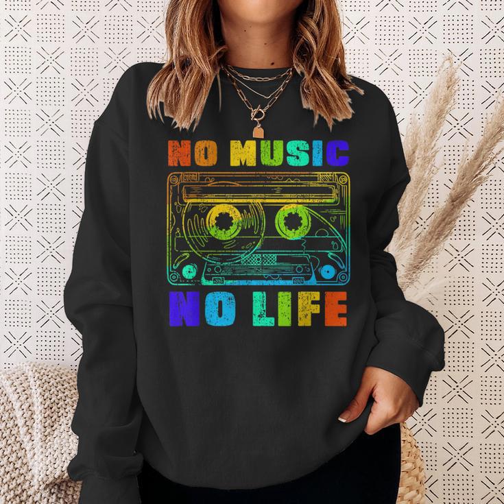 No Music No Life、ヴィンテージカセット音楽愛好家。 スウェットシャツ 彼女への贈り物