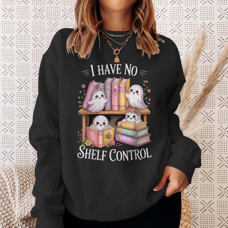 I Have No Shelf Control Ghost Reading Books Pun Sweatshirt Gifts for Her