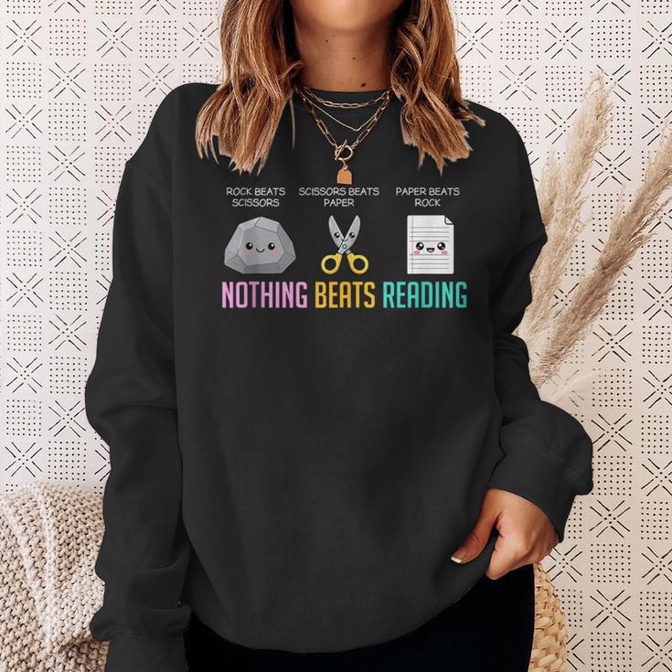 Nothing Beats Reading National Library Week World Book Day Sweatshirt Gifts for Her