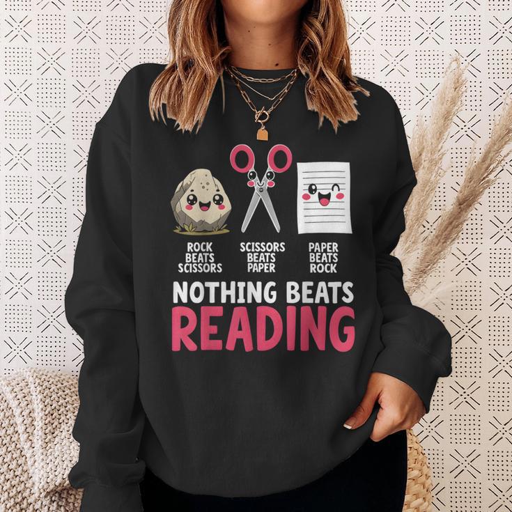 Nothing Beats Reading Rock Paper Scissors Book Lover Library Sweatshirt Gifts for Her Nothing Beats Reading Rock Paper Scissors Book Lover Library Sweatshirt Gifts for Her
