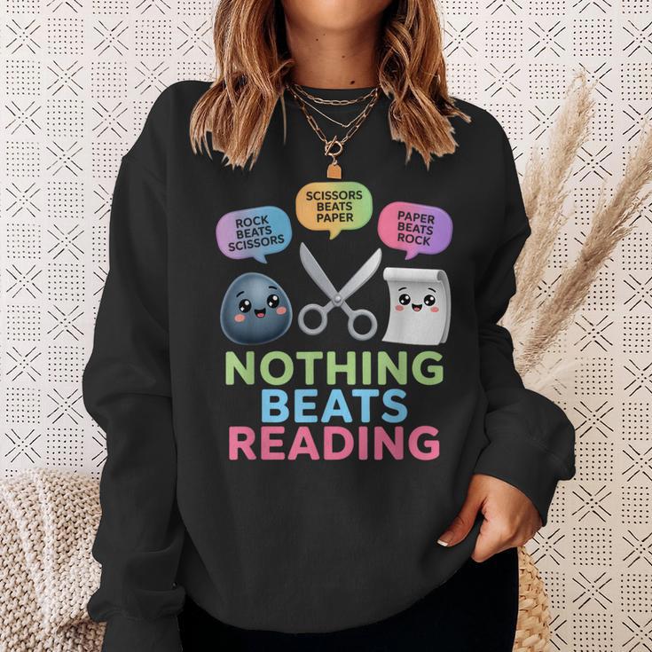 Nothing Beats Reading Rock Paper Scissors Game Book Lover Sweatshirt Gifts for Her Nothing Beats Reading Rock Paper Scissors Game Book Lover Sweatshirt Gifts for Her