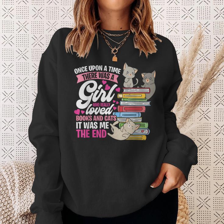 Once Upon A Time There Was A Girl Who Loved Books And Cats Sweatshirt Gifts for Her Once Upon A Time There Was A Girl Who Loved Books And Cats Sweatshirt Gifts for Her