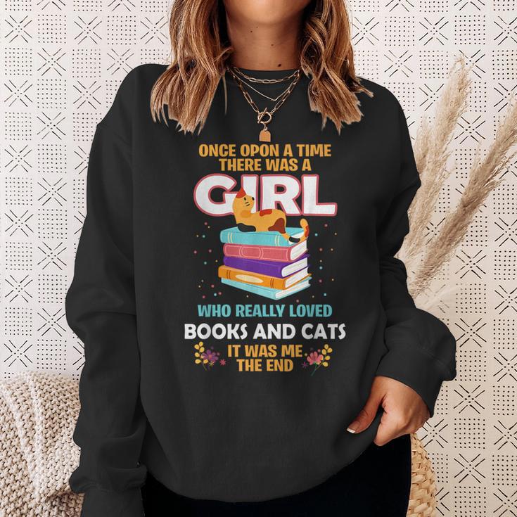 Once Upon A Time There Was A Girl Who Loves Books And Cats Sweatshirt Gifts for Her Once Upon A Time There Was A Girl Who Loves Books And Cats Sweatshirt Gifts for Her